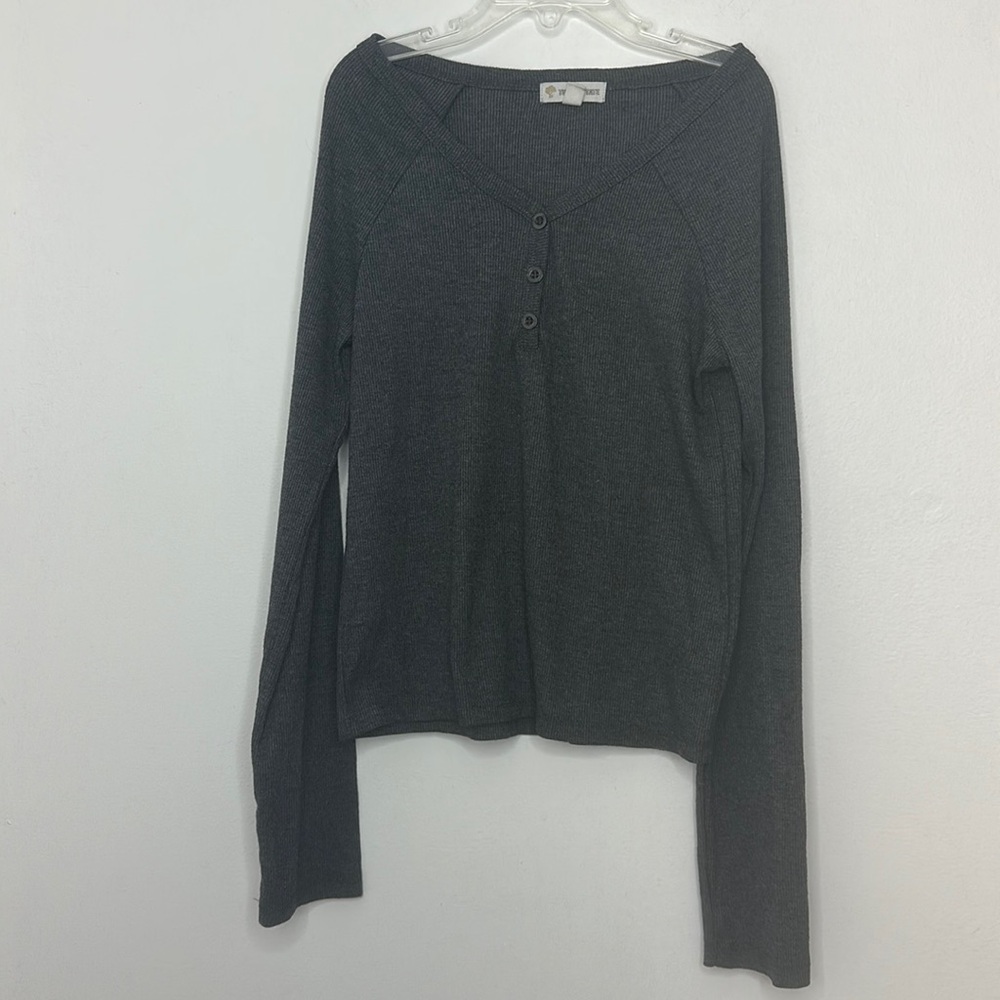 Tucker and Tate- Girls Long Sleeved Gray Henley